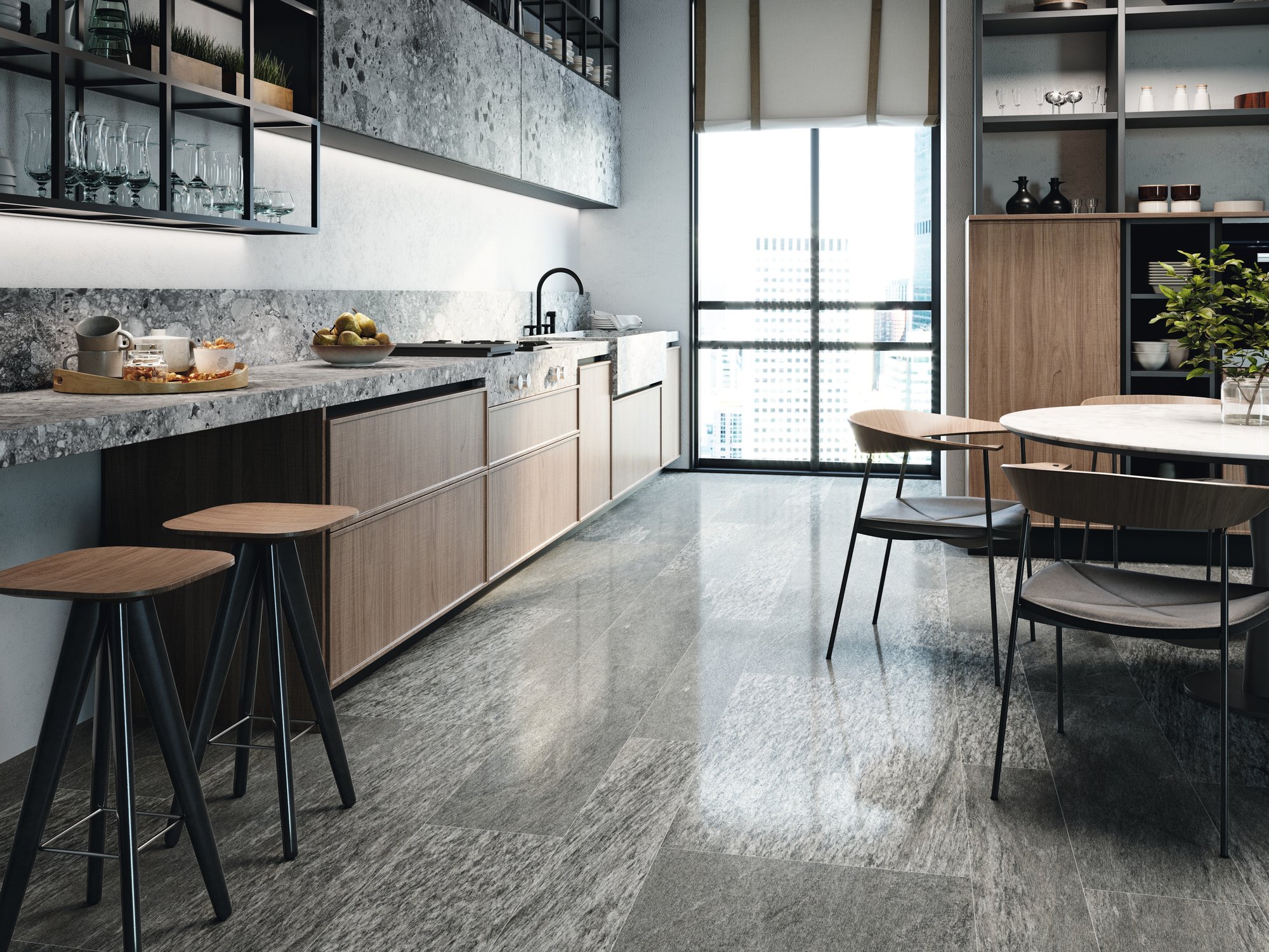 Ape Grupo Коллекция 4.STONES Valmalenco Lap 60*120 см (P19) в интерьере